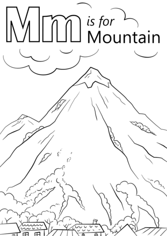 Letter M Is For Mountain Coloring Page